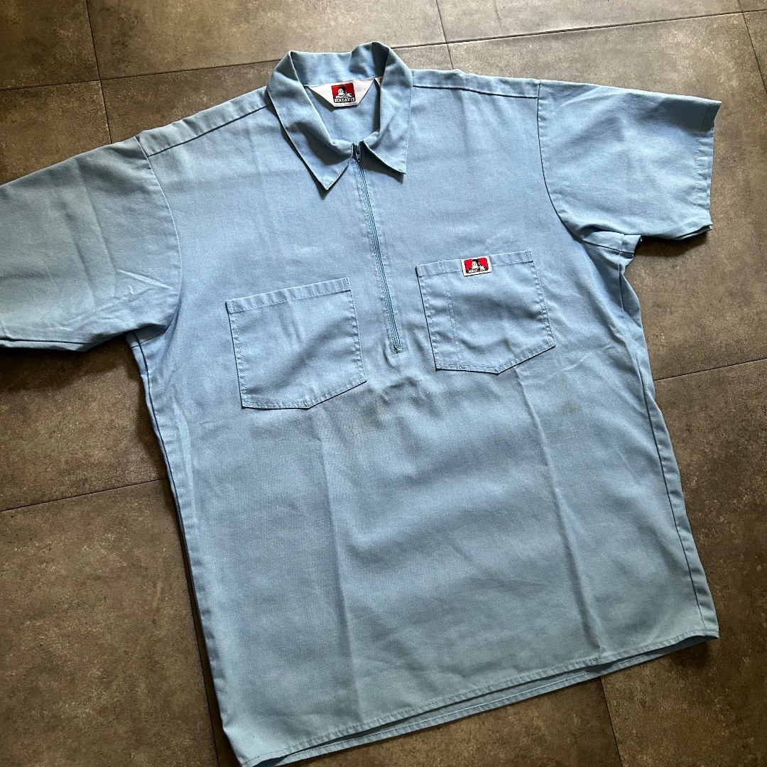 BEN DAVIS(ベンデイビス)の70s ベンデイビス 半袖ワークシャツ USA製 M ライトブルー メンズのトップス(シャツ)の商品写真