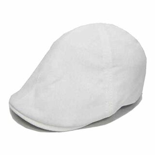 帽子 男女兼用 メンズ ゴルフ 男女兼用 ハンチング コット 6枚はぎ ホワイト(ハンチング/ベレー帽)