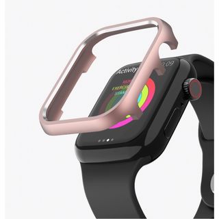 ○Apple Watch 文字盤メタルフレーム カバー 42mm ピンク(その他)