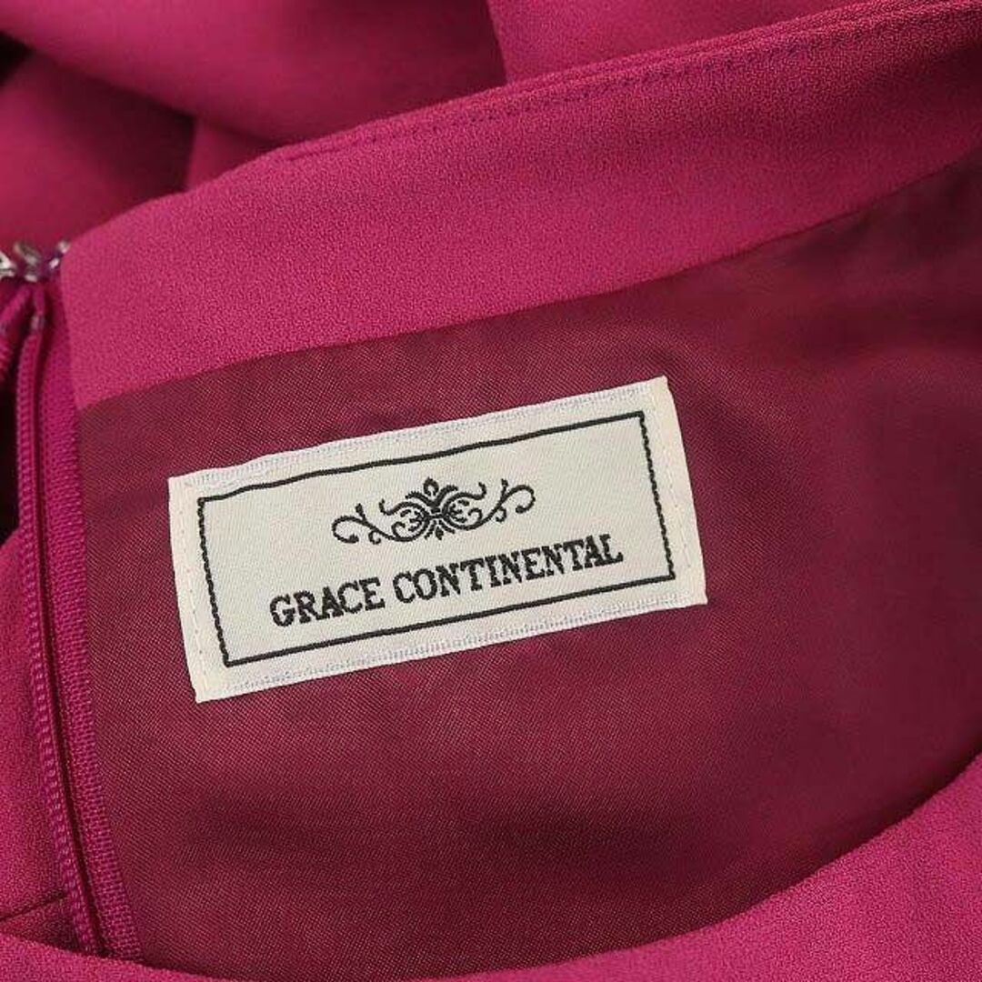 GRACE CONTINENTAL(グレースコンチネンタル)のグレースコンチネンタル ドレープタックワンピース ひざ丈 ノースリーブ 38 M レディースのワンピース(ひざ丈ワンピース)の商品写真