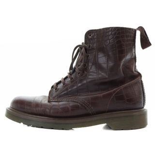 ドクターマーチン(Dr.Martens)のドクターマーチン クロコ風 型押 ショート UK7 26cm 茶色(ブーツ)