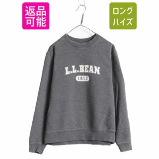 エルエルビーン ロゴ 刺繍 スウェット メンズ M LLBEAN アウトドア LLビーン ヘビーウェイト スエット トレーナー クルーネック 裏起毛 灰