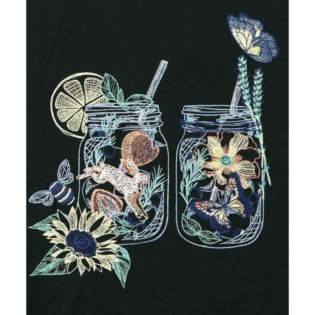 iS ScoLar(イズスカラー)のイススカラー  542210 フルーツメイソンジャー刺繍シフォン切替プルオーバー レディースのトップス(Tシャツ(半袖/袖なし))の商品写真