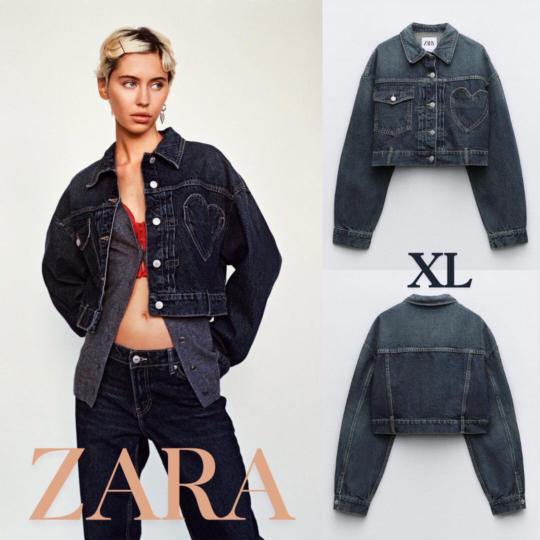 ZARA - ZARA ザラ TRF ハート デニムジャケット XLの通販 by