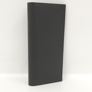 プラダ(PRADA)のPRADA 二つ折り 長財布 ロゴ サフィアーノ レザー ブラック 2MV836(長財布)