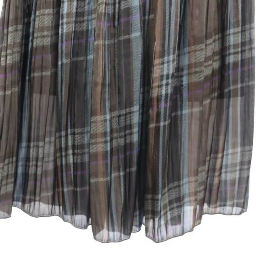 FRAY I.D(フレイアイディー)のフレイアイディー グロッシープリーツプリントスカート ロング チェック F レディースのスカート(ロングスカート)の商品写真