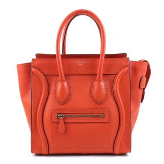 セリーヌ(celine)のセリーヌ CELINE ハンドバッグ ラゲージ マイクロショッパー レザー オレンジレッド レディース 送料無料【中古】 99883g(ハンドバッグ)