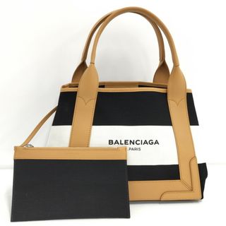 バレンシアガ(Balenciaga)のBALENCIAGA ネイビーカバスS トートバッグ キャンバス レザー(トートバッグ)