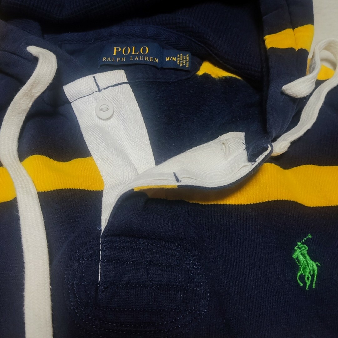 POLO RALPH LAUREN(ポロラルフローレン)の【希少】ポロラルフローレン　ボーダー　パーカー　フーディー　ポニーロゴ メンズのトップス(パーカー)の商品写真