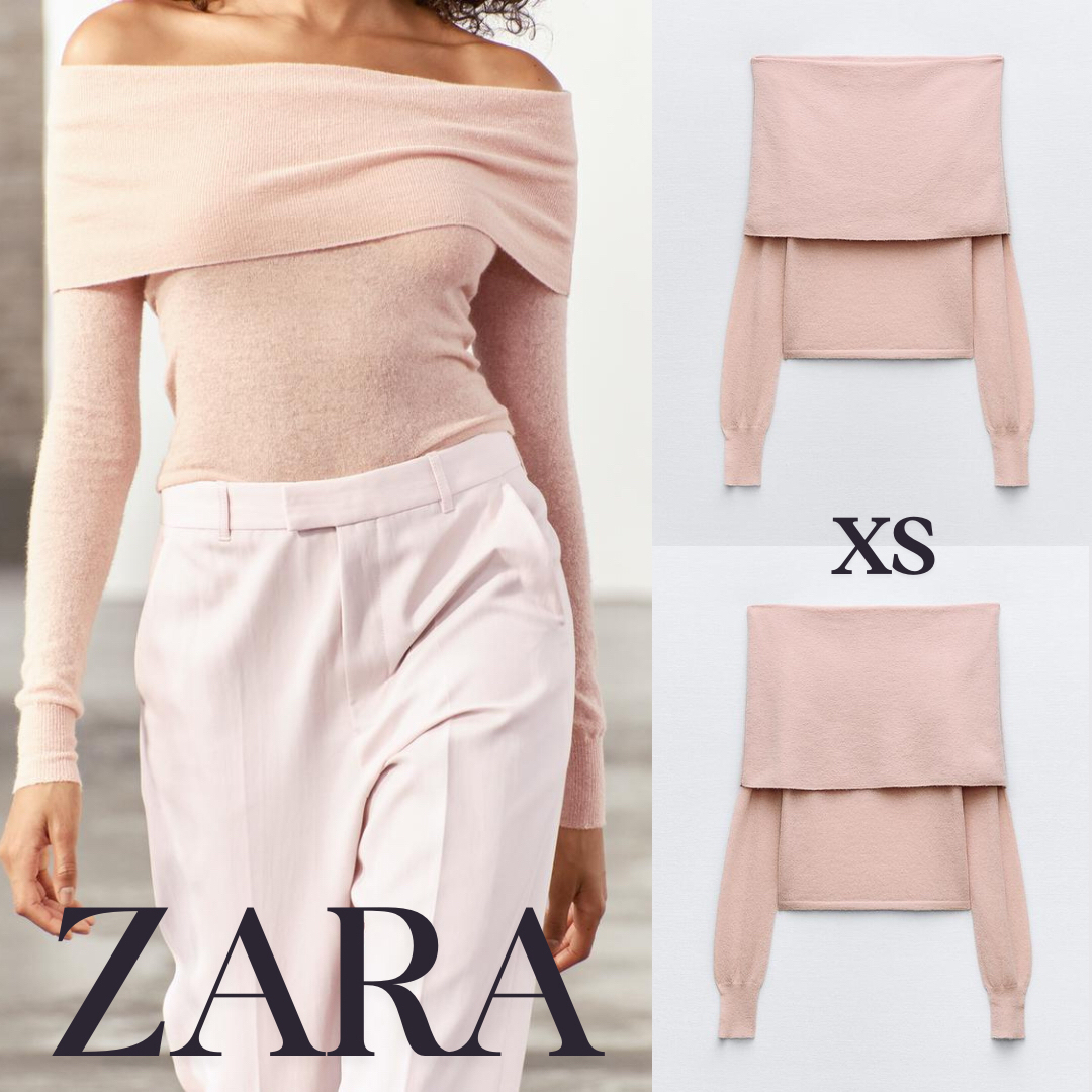 ZARA(ザラ)のZARA ザラ　オフショルダー ニット トップス　XS レディースのトップス(シャツ/ブラウス(長袖/七分))の商品写真