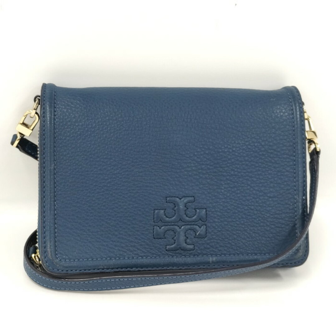 Tory Burch(トリーバーチ)のTORY BURCH ショルダー フォレット ロゴ レザー ブルー レディースのファッション小物(財布)の商品写真