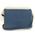 TORY BURCH ショルダー フォレット ロゴ レザー ブルー