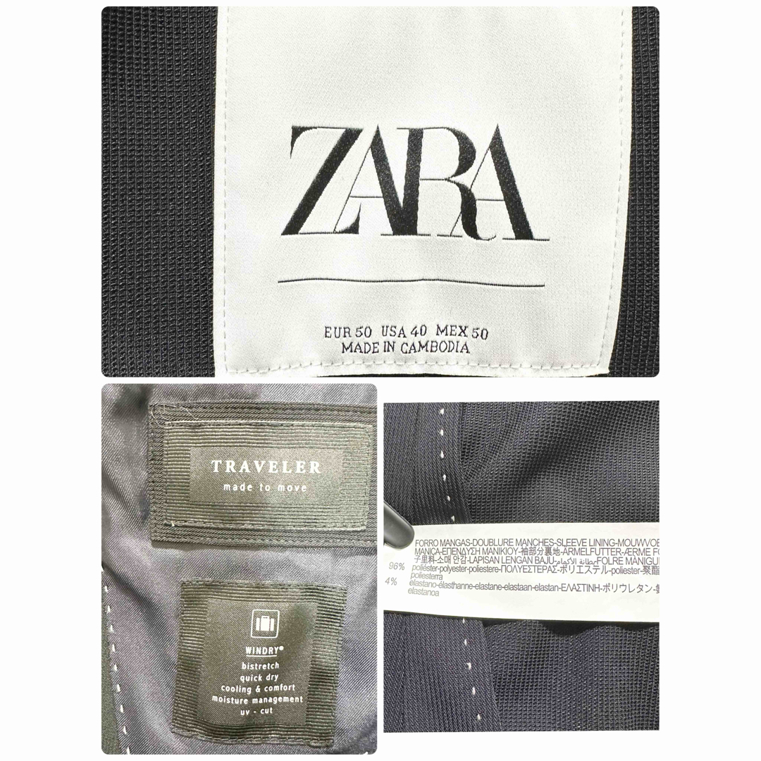 ZARA ジャケット　ブラック　TRAVELER サイズ40 メンズのジャケット/アウター(テーラードジャケット)の商品写真