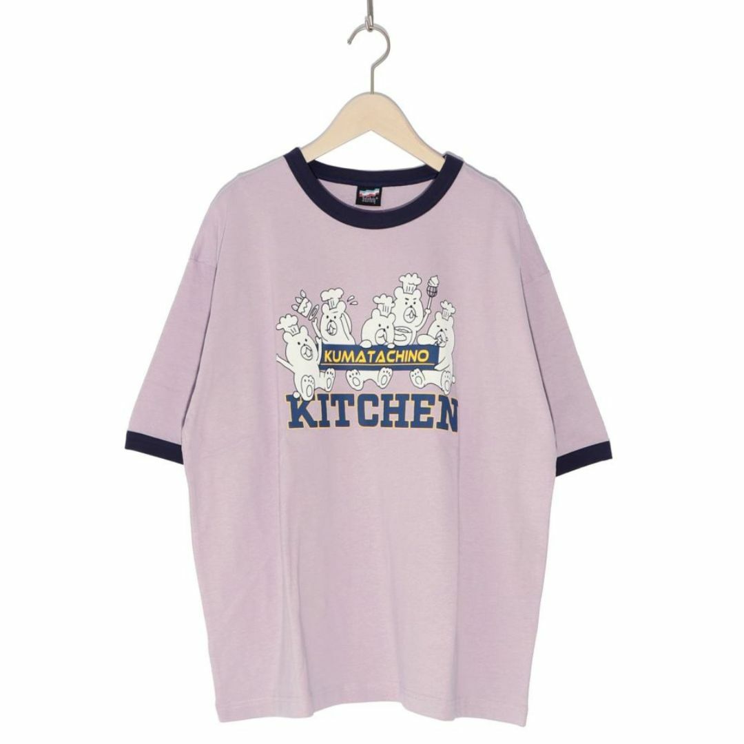 ScoLar(スカラー)のスカラーパリティ 342105 クマたちのキッチンプリントリンガーネックTシャツ レディースのトップス(Tシャツ(半袖/袖なし))の商品写真