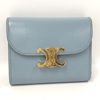 セリーヌ(celine)のCELINE コンパクトウォレット 100783 レザー ライトブルー(財布)