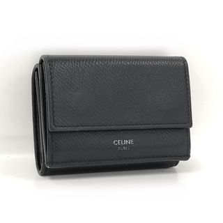 セリーヌ(celine)のCELINE 三つ折り財布 レザー ブラック U-FG0281(財布)