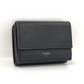 CELINE 三つ折り財布 レザー ブラック U-FG0281