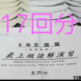 日能研　6年生　国語　最上級読解　17回分(語学/参考書)