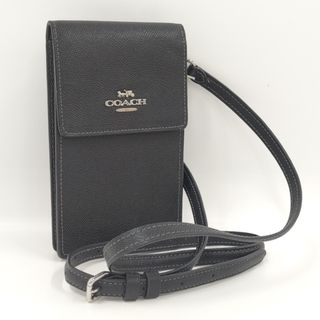 コーチ(COACH)のCOACH スマホポーチ ポーチ レザー ブラック系(その他)