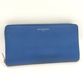 バレンシアガ(Balenciaga)のBALENCIAGA ラウンドファスナー長財布 ロングウォレット レザー ブルー(財布)