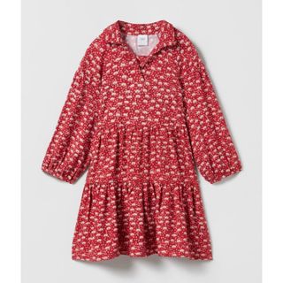 ザラキッズ(ZARA KIDS)の新品　ZARAザラ赤柄　ティアードワンピース　160 164㎝　女の子(ワンピース)