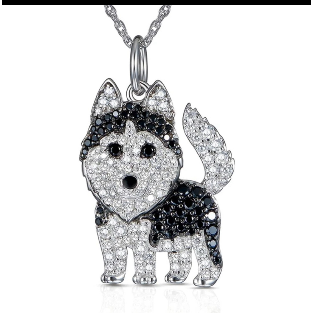 価格相談歓迎! 新品 ハスキー犬 犬 ネックレス ペンダント アクセサリー レディースのアクセサリー(ネックレス)の商品写真