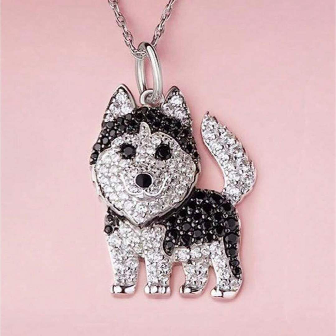 価格相談歓迎! 新品 ハスキー犬 犬 ネックレス ペンダント アクセサリー レディースのアクセサリー(ネックレス)の商品写真