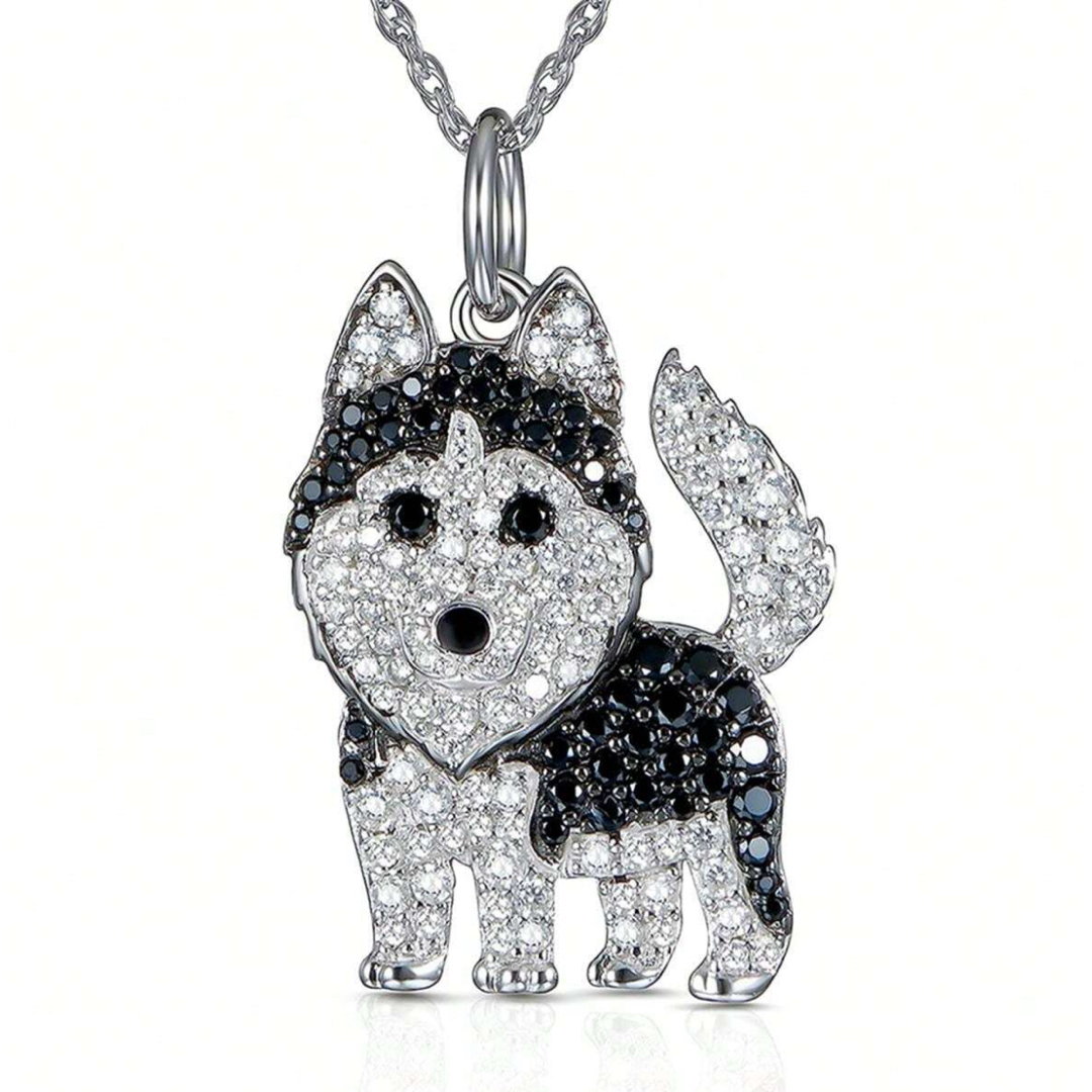 価格相談歓迎! 新品 ハスキー犬 犬 ネックレス ペンダント アクセサリー レディースのアクセサリー(ネックレス)の商品写真