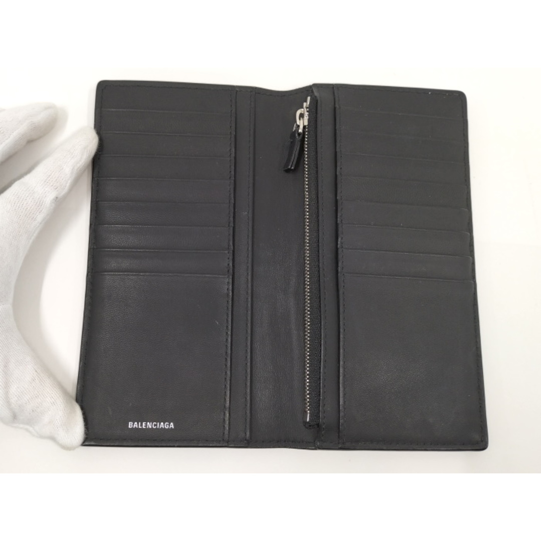 BALENCIAGA ブラックレザー 二つ折り財布(BALENCIAGA BALENCIAGA ブラックレザー 二つ折り財布(BALENCIAGA