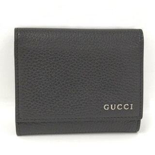 グッチ(Gucci)のGUCCI コンパクトウォレット 三つ折り レザー ブラック 771210(財布)