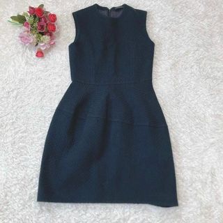 ヨーコチャン(YOKO CHAN)の【ヨーコチャン】ノースリーブワンピース ツイード ブラック 38(M)上品(ひざ丈ワンピース)