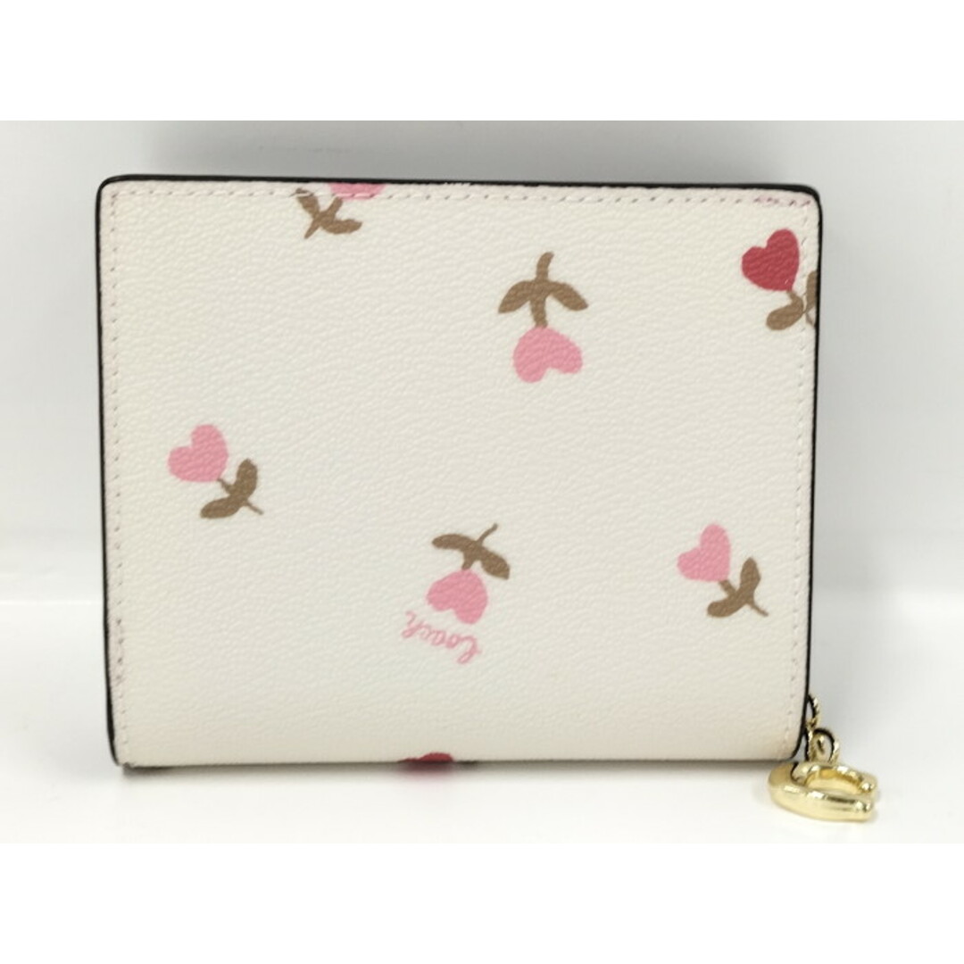 COACH - COACH 二つ折り 財布 ハート フローラル レザー COACH - COACH 二つ折り 財布 ハート フローラル レザー
