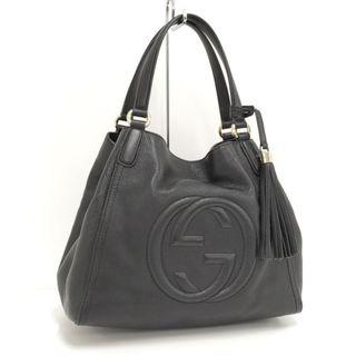 Gucci - GUCCI ハンドバッグ インターロッキングG レザー ブラック 282309