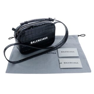 バレンシアガ(Balenciaga)のバレンシアガ ショルダーバッグ クロコ エブリデイ カメラバッグ ブラック 本革(ショルダーバッグ)