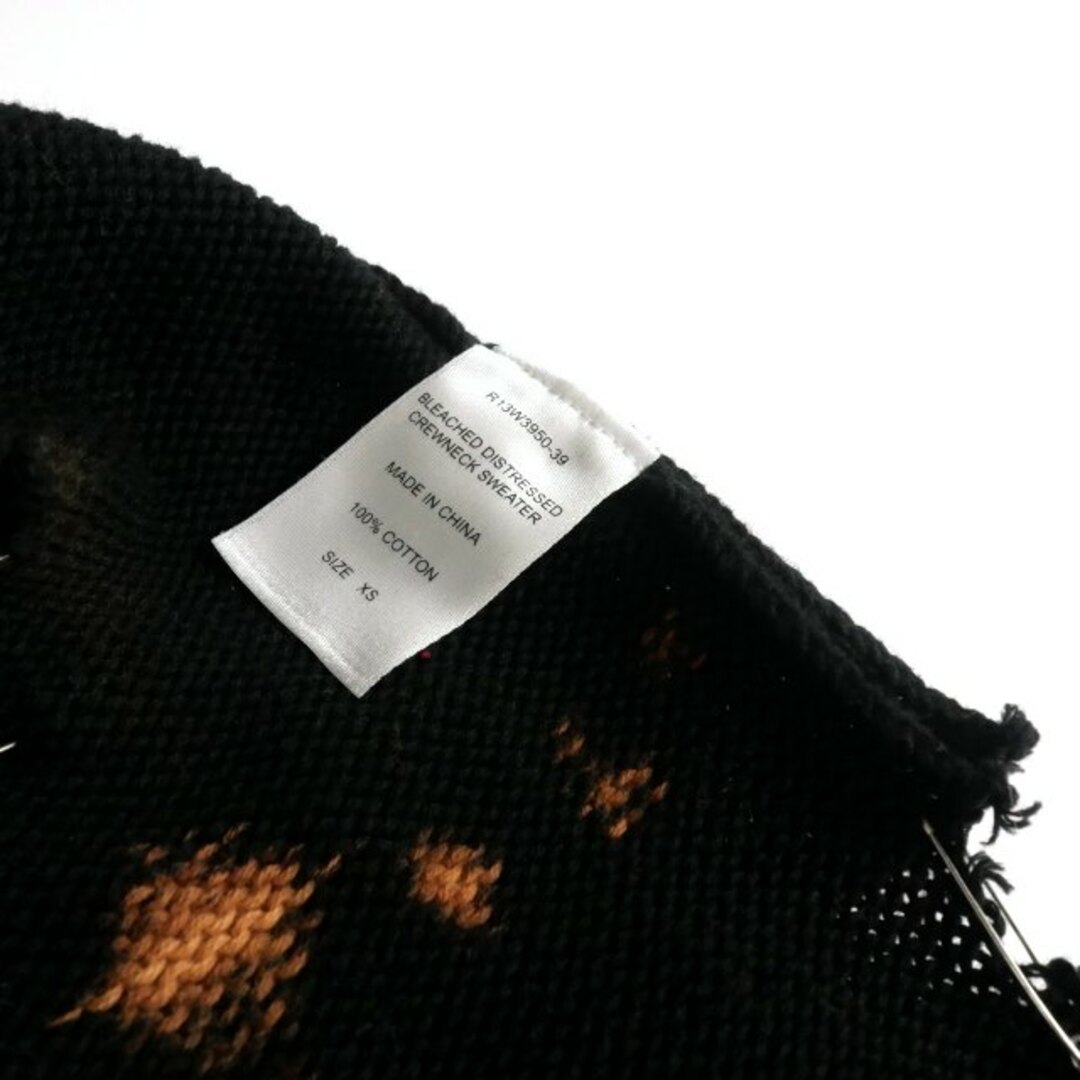 R13(アールサーティーン)のアールサーティーン R13 Bleached オーバーサイズニット XS 黒 メンズのトップス(ニット/セーター)の商品写真