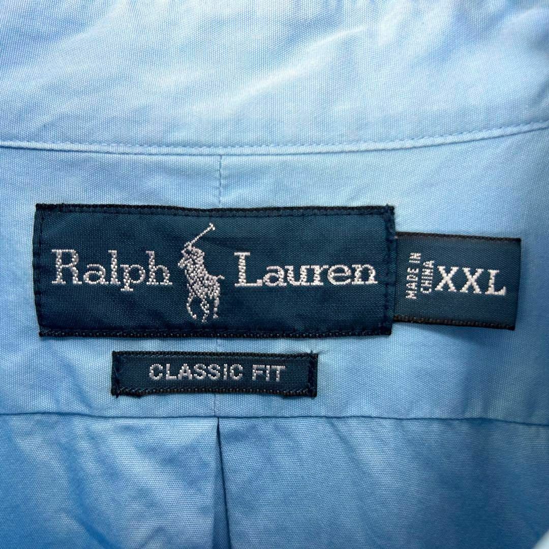 Ralph Lauren(ラルフローレン)のラルフローレン 刺繍ロゴ 半袖 BDシャツ ライトブルー XXL メンズのトップス(シャツ)の商品写真