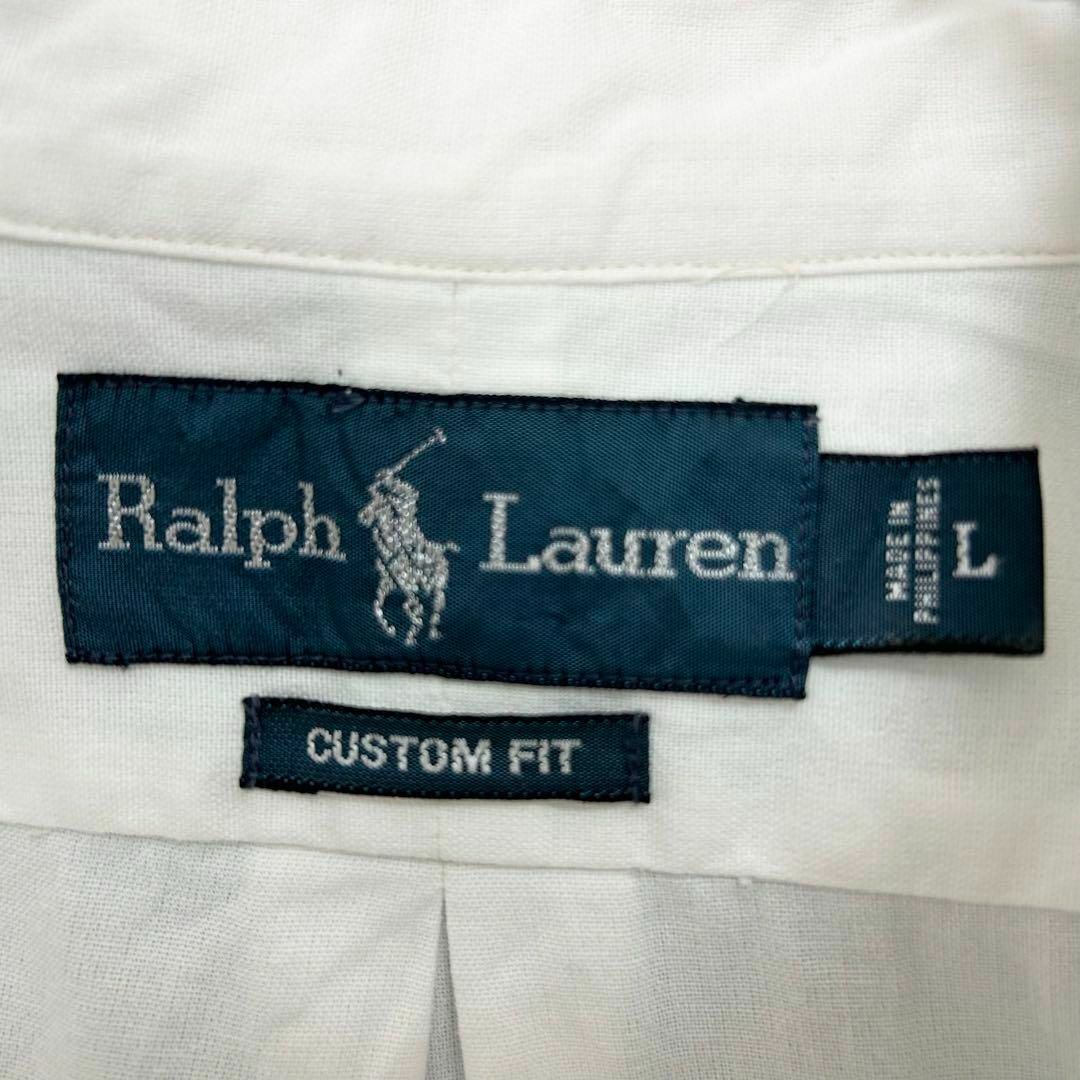 Ralph Lauren(ラルフローレン)のラルフローレン 刺繍ロゴ 半袖 BDシャツ 美品 ホワイト L メンズのトップス(シャツ)の商品写真