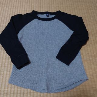 ユニクロ(UNIQLO)の美品　ユニクロ ロンティー　110 グレー　ロンT　シャツ ワッフル地(Tシャツ/カットソー)