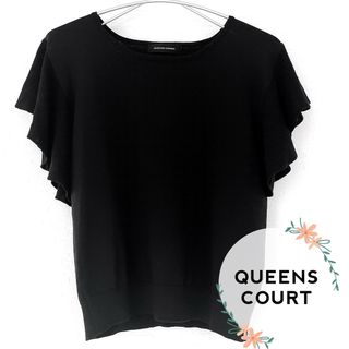 QUEENS COURT フレア袖 ノースリーブ サマーニット フリル 夏