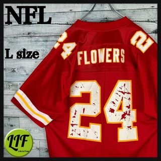 NFL プリントチームロゴ チーフス 半袖ゲームシャツ L(Tシャツ/カットソー(半袖/袖なし))