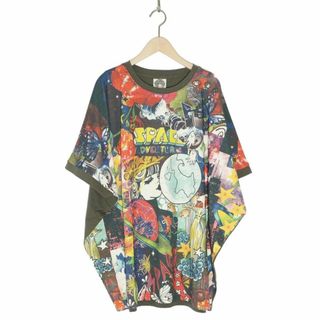 スカラー(ScoLar)のスカラー 142626 花宇宙柄アートプリントプルオーバー(Tシャツ(半袖/袖なし))