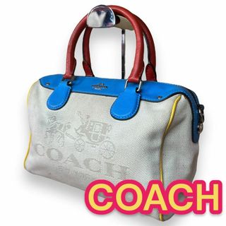 コーチ(COACH)の激レア品　COACH　ミニ　ベネット　マルチカラー　ハンドバッグ　デカロゴ(ハンドバッグ)