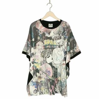 スカラー(ScoLar)のスカラー 142626 花宇宙柄アートプリントプルオーバー(Tシャツ(半袖/袖なし))