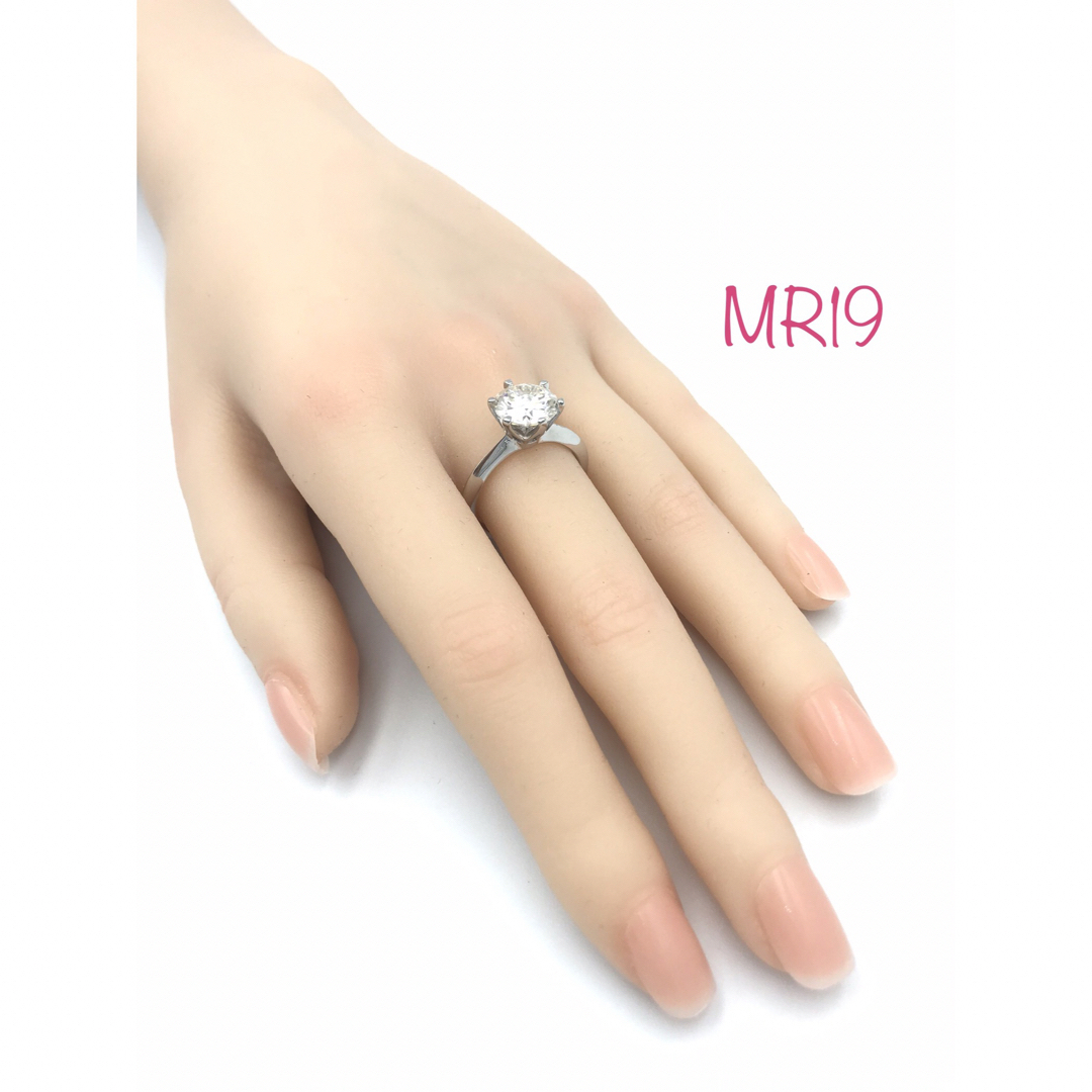 MR19／ 6.5号 3ct 3カラット 9㎜ モアサナイト リング 925 レディースのアクセサリー(リング(指輪))の商品写真