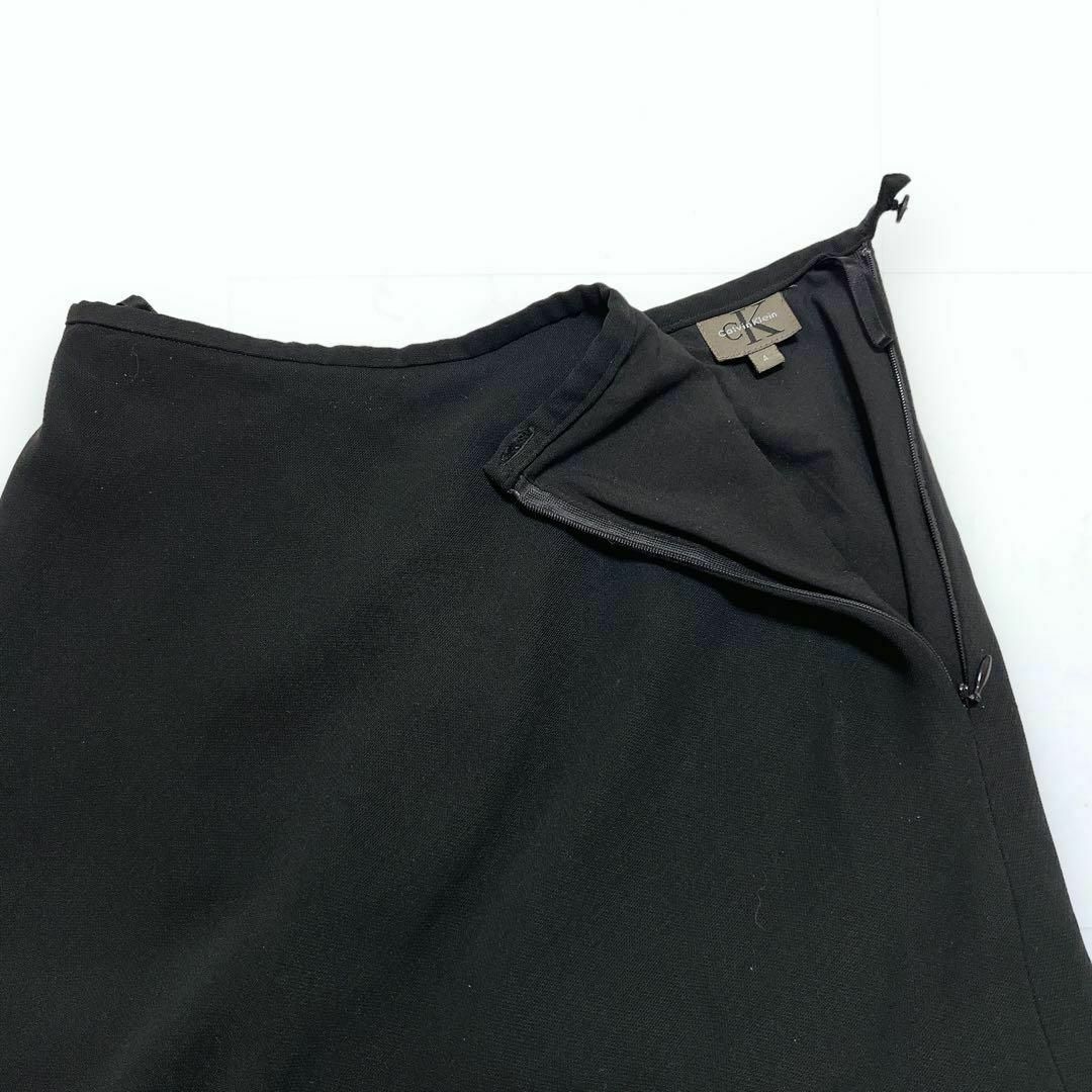 Calvin Klein(カルバンクライン)の美品＊Calvin Klein ペプラム スカート 膝丈 フレア ブラック 4 レディースのスカート(ひざ丈スカート)の商品写真