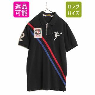 ラルフローレン(Ralph Lauren)のラガーマン ラグビー ラルフローレン 鹿の子 半袖 ポロシャツ メンズ L / ポロ ラガーシャツ タイプ ラグビー シャツ 半袖シャツ ブラック(ポロシャツ)