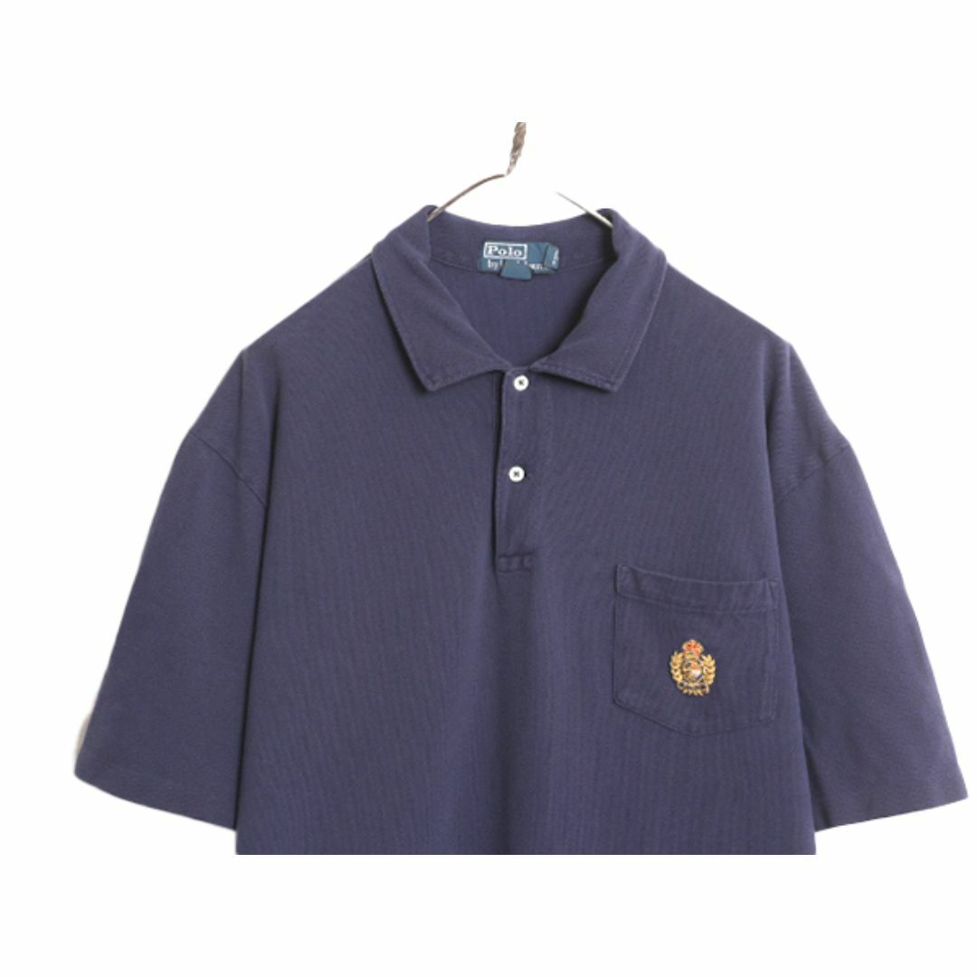 Ralph Lauren(ラルフローレン)のクッキー クレスト 90s ポロ ラルフローレン 鹿の子 半袖 ポロシャツ メンズ XXL / 90年代 オールド 半袖シャツ 大きいサイズ ポケット付き メンズのトップス(ポロシャツ)の商品写真