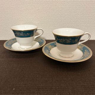 ウェッジウッド(WEDGWOOD)のウェッジウッド　アジンコート　ブルー&ゴールド　ヴィクトリア　カップ&ソーサー(グラス/カップ)