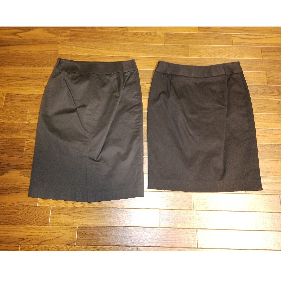 MICHEL KLEIN(ミッシェルクラン)のMICHEL KLEIN　クランデュイユ　黒スカート2枚セット レディースのスカート(ひざ丈スカート)の商品写真