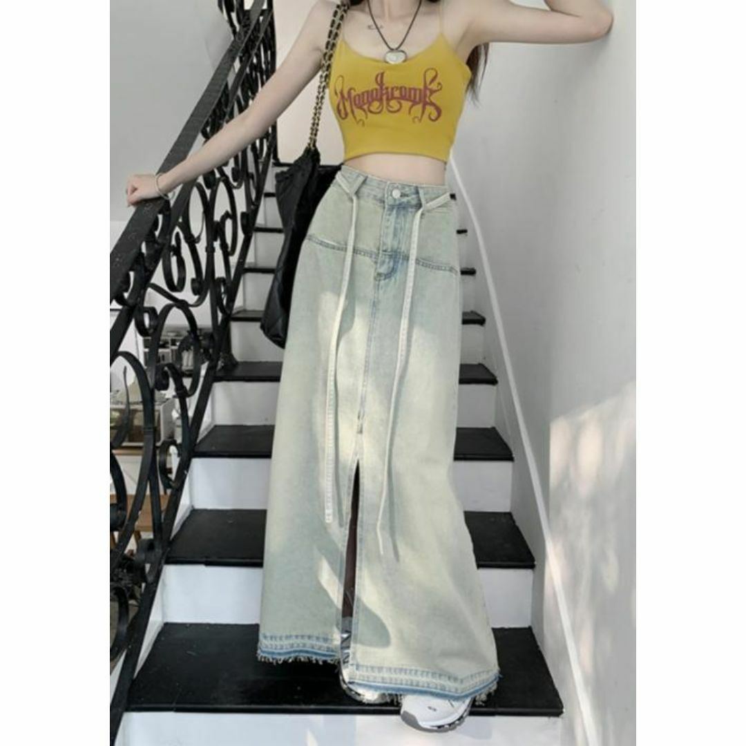 ロングスカート　ハイウエスト　Lサイズ レディースのスカート(ロングスカート)の商品写真